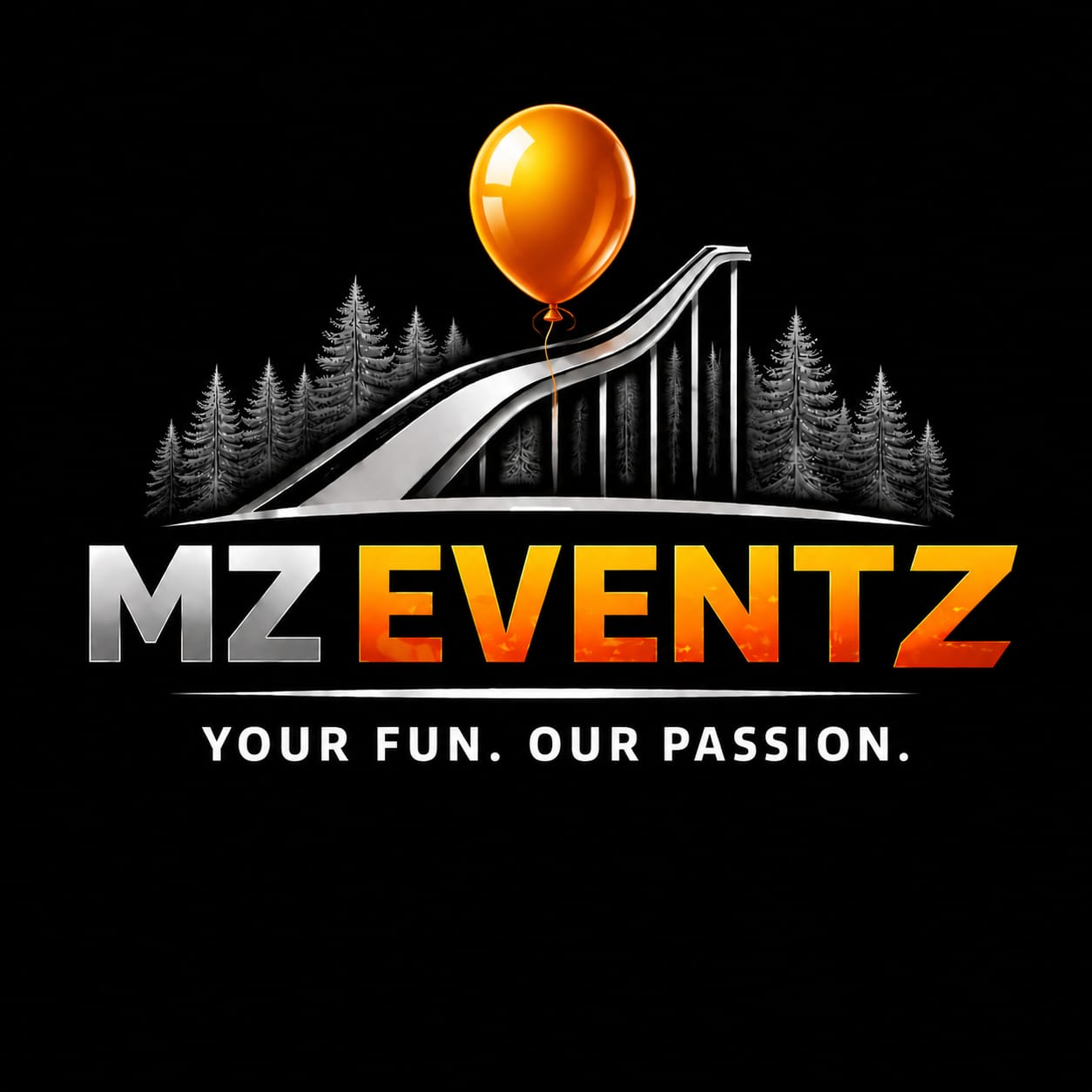 Mz Eventz Logo mit Luftballon und Skisprungschanze Meinerzhagen