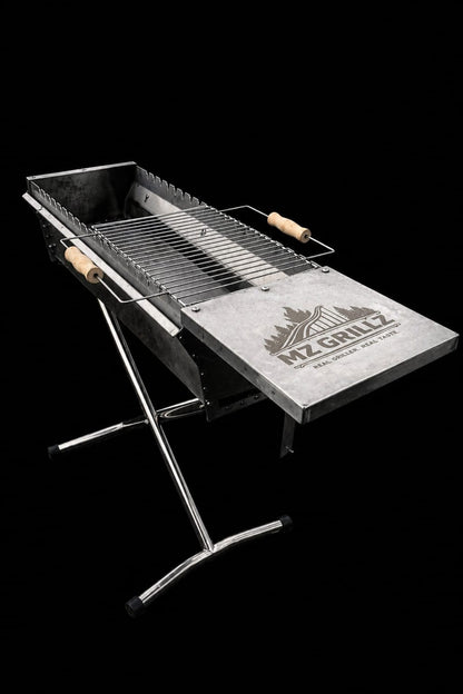 Mz Grillz Friday Classic Holzkohlegrill aus Edelstahl für Garten und Terrasse